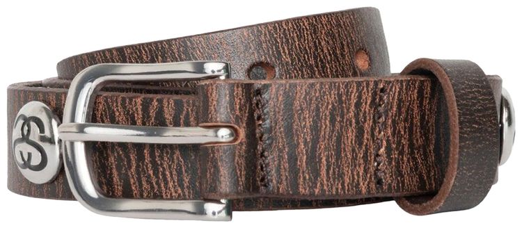 Stussy SS Link Studded Belt Distressed Brown