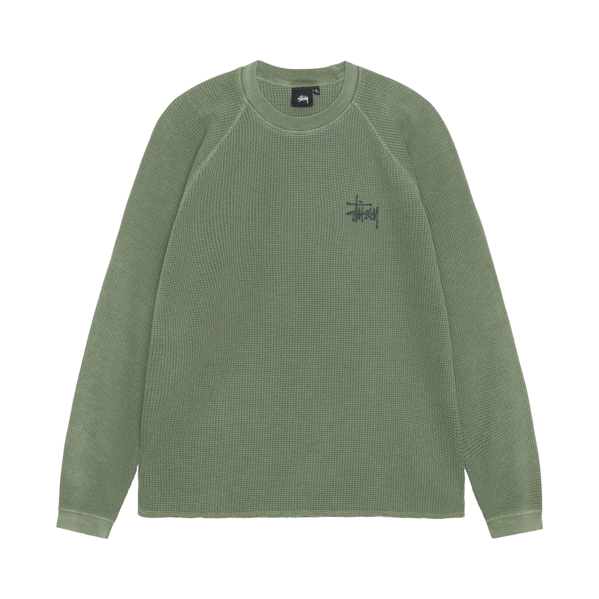 Buy Stussy Raglan Thermal Long-Sleeve Crew 'Pine' - 1140356