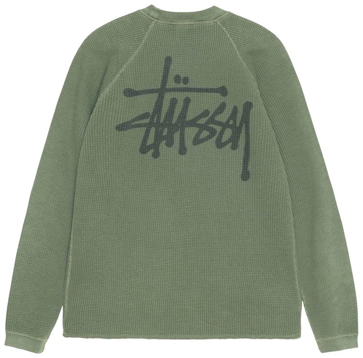 Stussy Raglan Thermal Long Sleeve Crew Pine