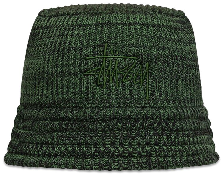 Stussy Marl Knit Bucket Hat Green