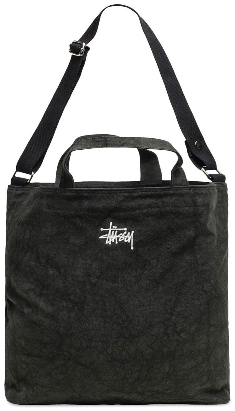 Stussy Needle Punch Crossbody Bag Washed Black