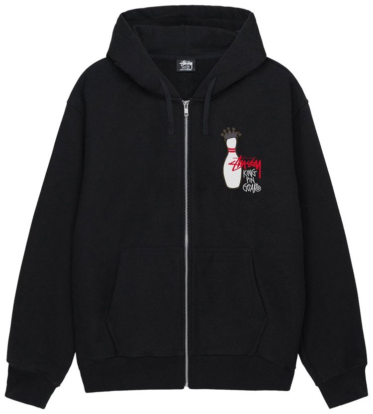 Stussy Kingpin Zip Hoodie Black