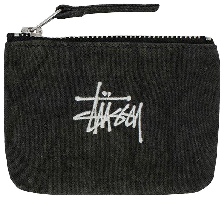 Stussy Needle Punch Coin Pouch Washed Black