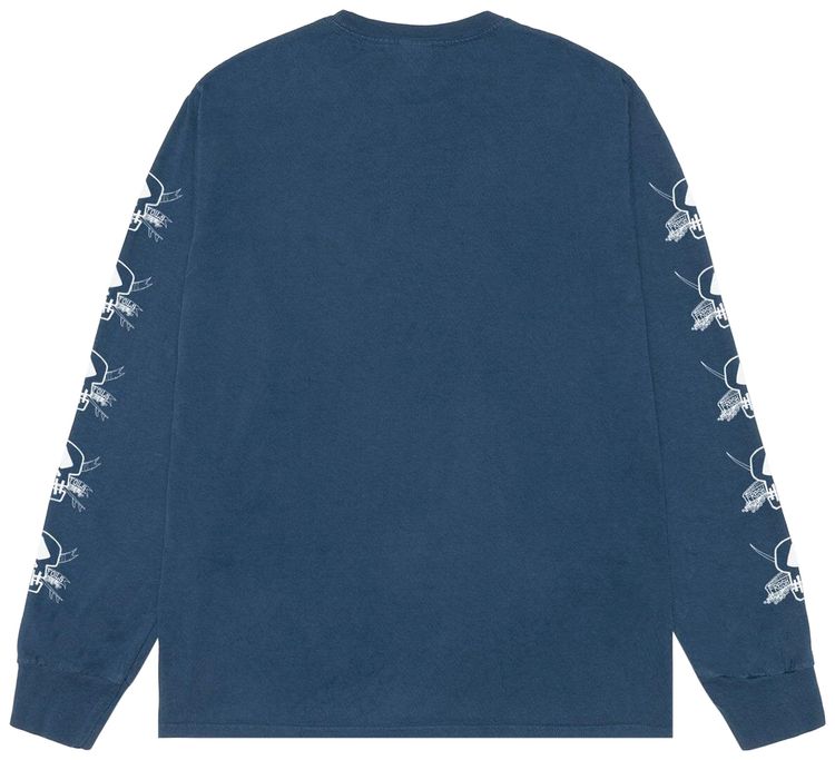 Stussy Pigment Dyed Foils Long Sleeve Tee Navy