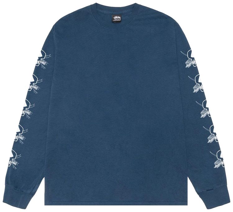 Stussy Pigment Dyed Foils Long Sleeve Tee Navy