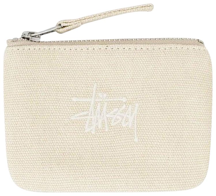 Stussy Needle Punch Coin Pouch Natural
