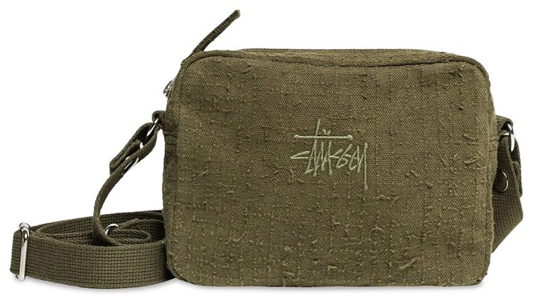 Stussy Needle Punch Side Pouch Olive