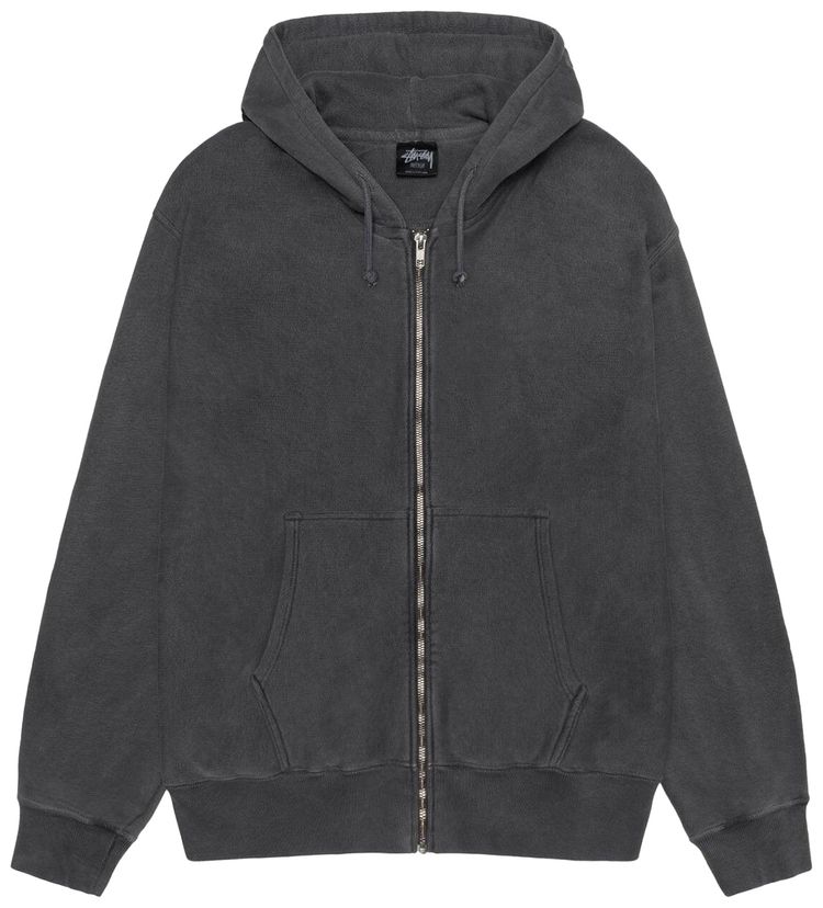 Stussy Pigment Dyed Buana Zip Hoodie Black