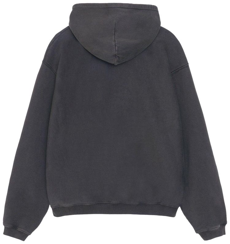 Stussy Faded Graphic Zip Hoodie Washed Black
