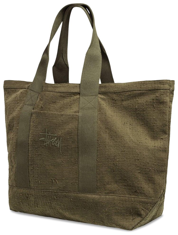 Stussy Needle Punch Tote Bag Olive