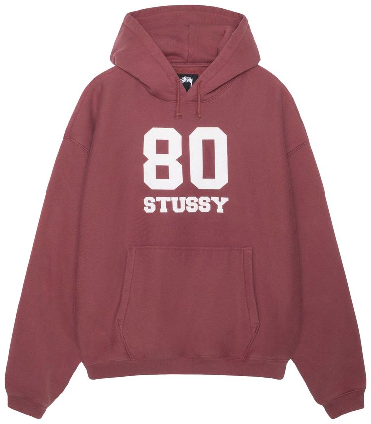 Stussy 80 Relaxed Hoodie Maroon