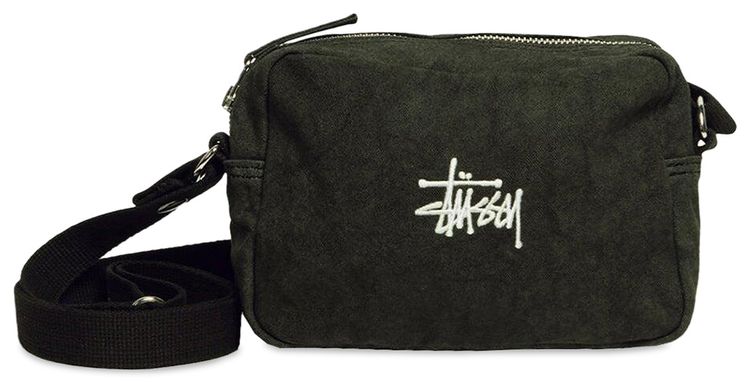 Stussy Needle Punch Side Pouch Washed Black