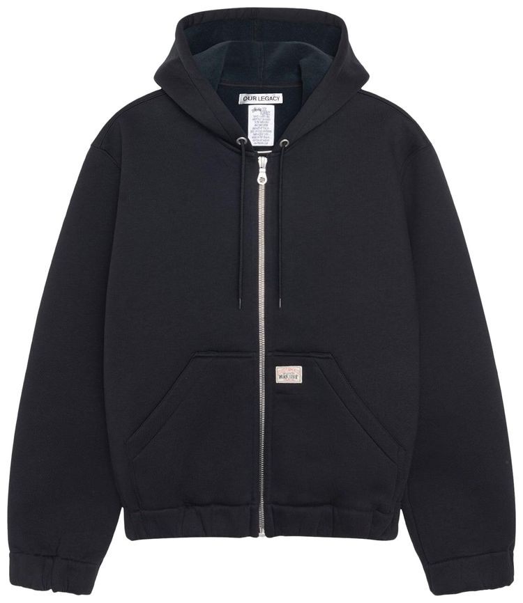 Stussy x Our Legacy Work Shop Scuba Zip Hoodie Black
