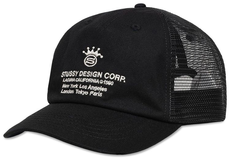 Stussy Low Profile Design Corp Trucker Snapback Black