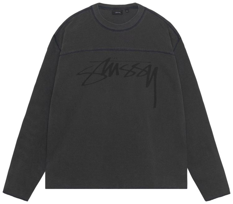 Stussy Pigment Dyed Football Crew Washed Black