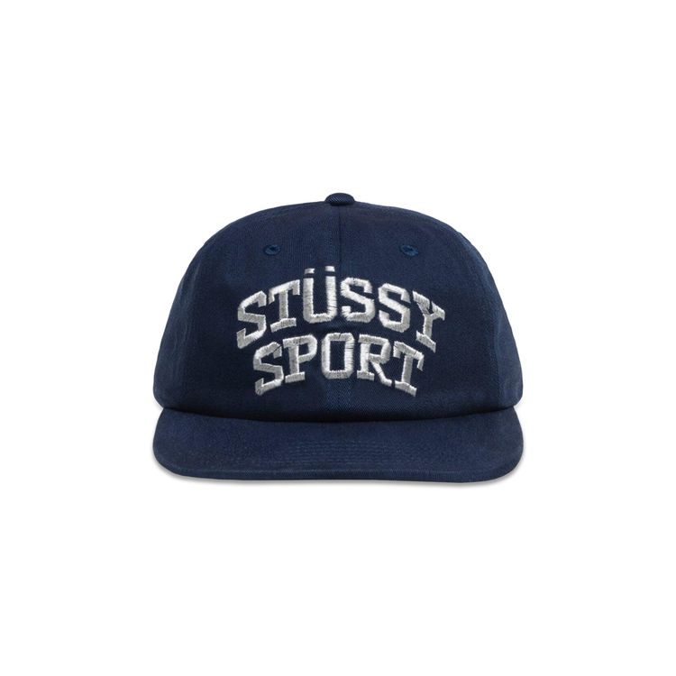 Buy Stussy Mid Depth Sport Snapback 'Navy/Metallic' 1311158 NAVY GOAT