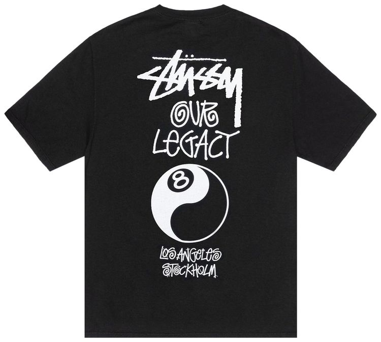 Stussy x Our Legacy Work Shop 8 Ball Yin Yang Tee Black