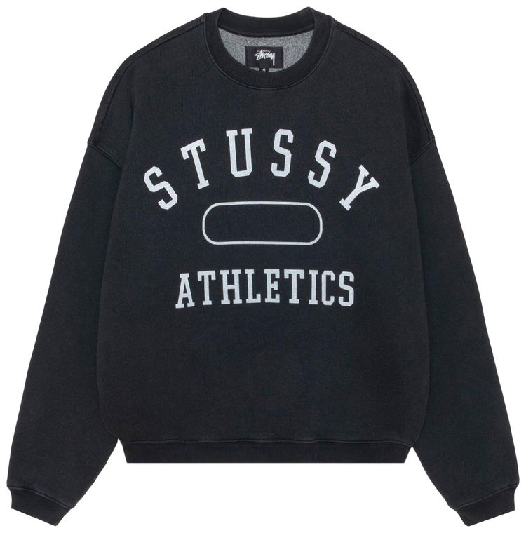 Stussy Athletics Crew Washed Black