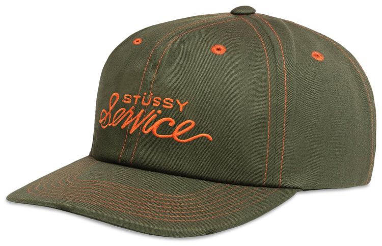 Stussy Mid Depth Service Strapback Deep Olive