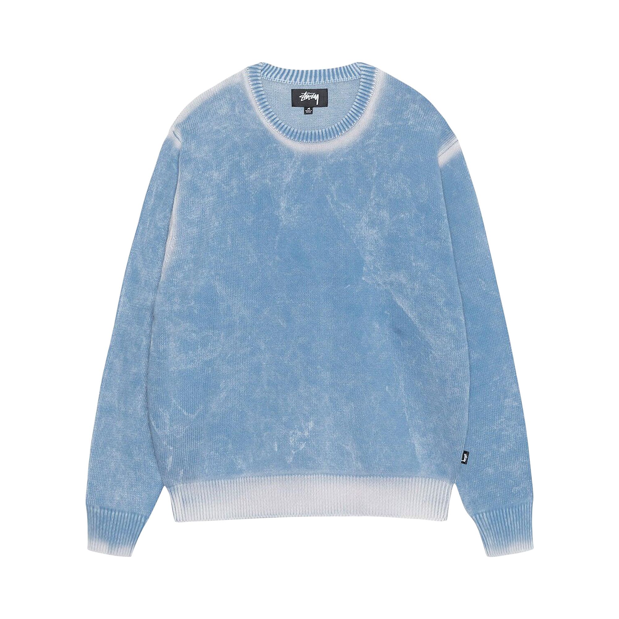 Buy Stussy Faded Knit Crew 'Blue' - 117239 BLUE | GOAT
