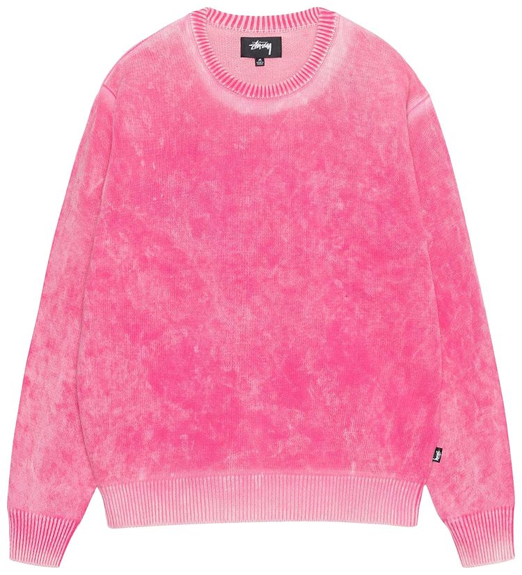 Stussy Faded Knit Crew Pink