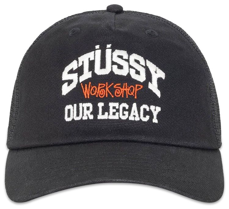 Stussy x Our Legacy Work Shop Low Profile Trucker Cap Black