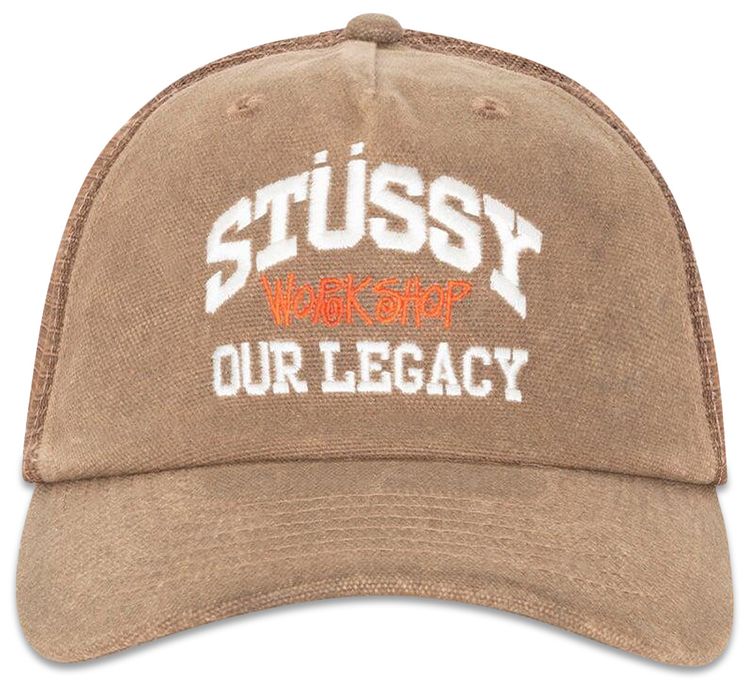 Stussy x Our Legacy Work Shop Low Profile Trucker Cap Brown