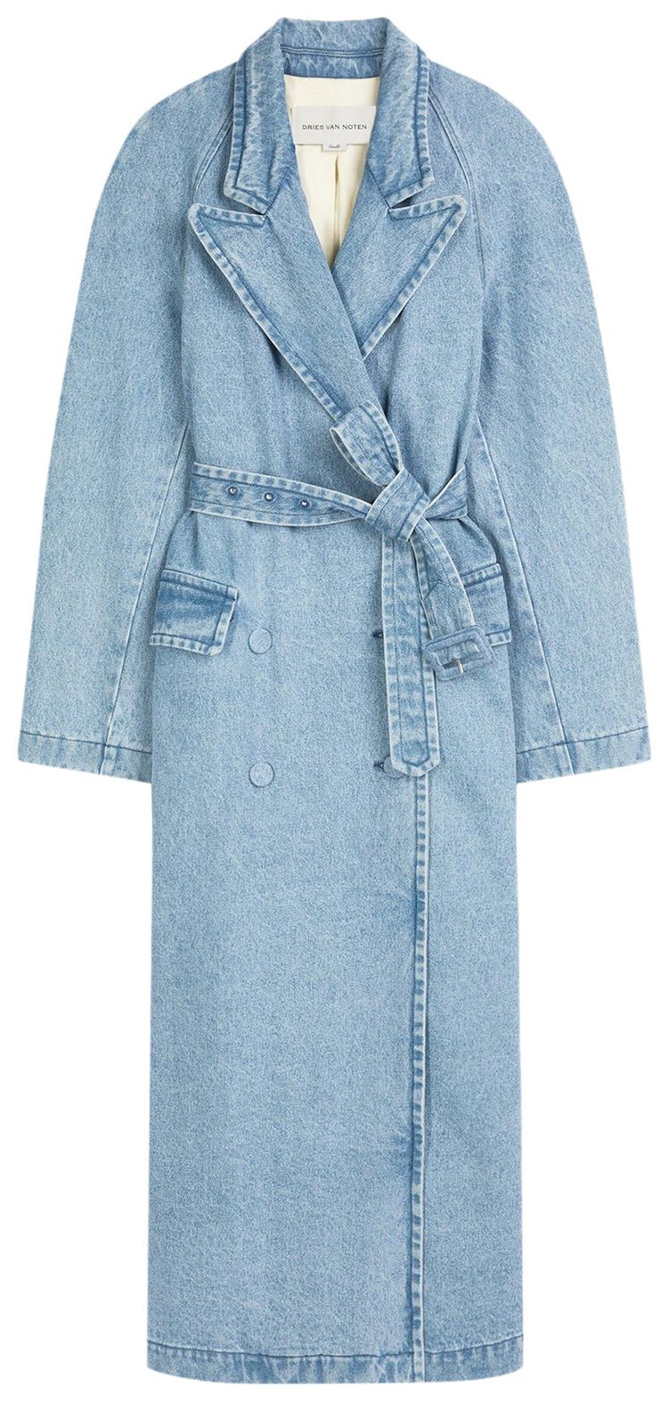 Dries Van Noten Loose Fit Rugby Denim Coat Light Blue