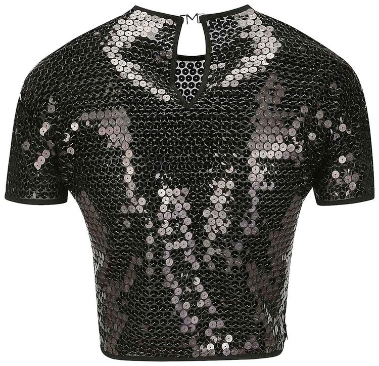 Mugler Tulle Stretch Top Black
