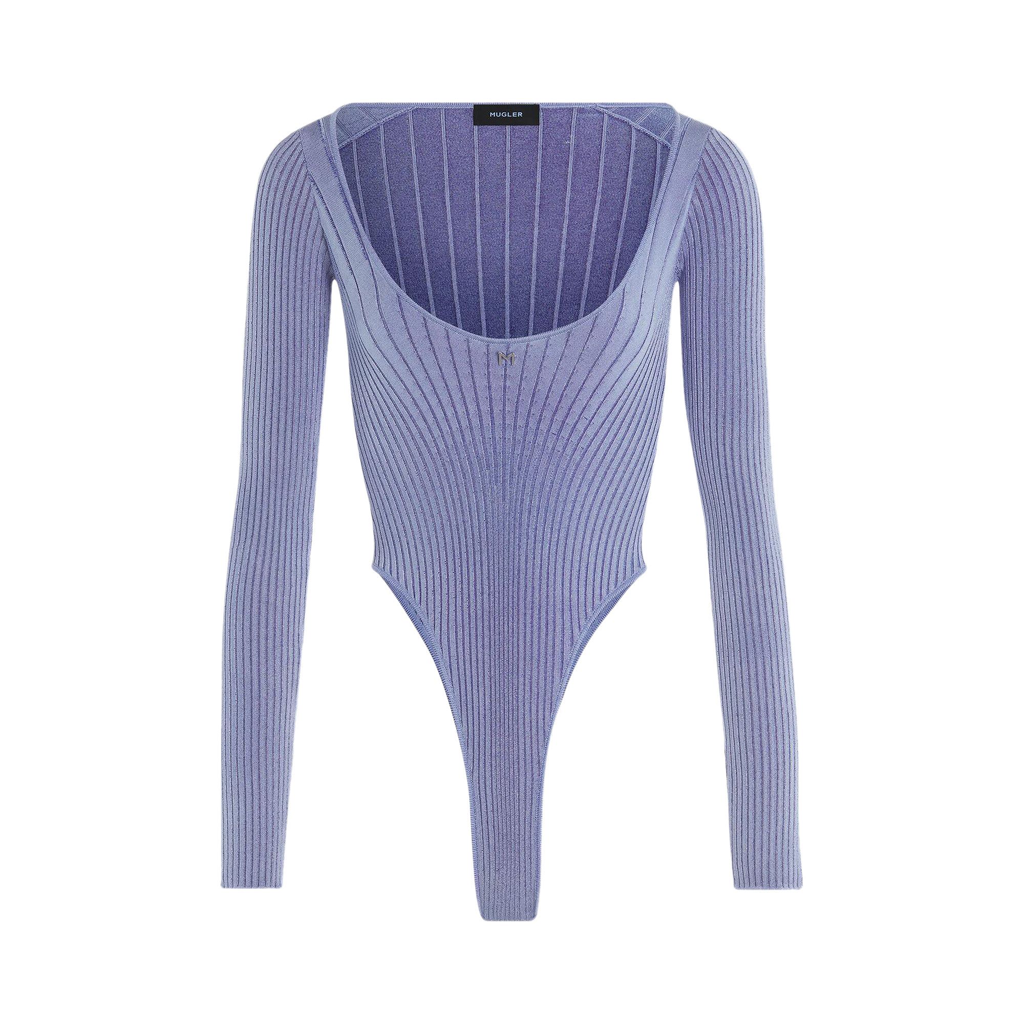 Buy Mugler Bodysuit 'Silver/Blue' - 24S2BO02361111 6080 | GOAT