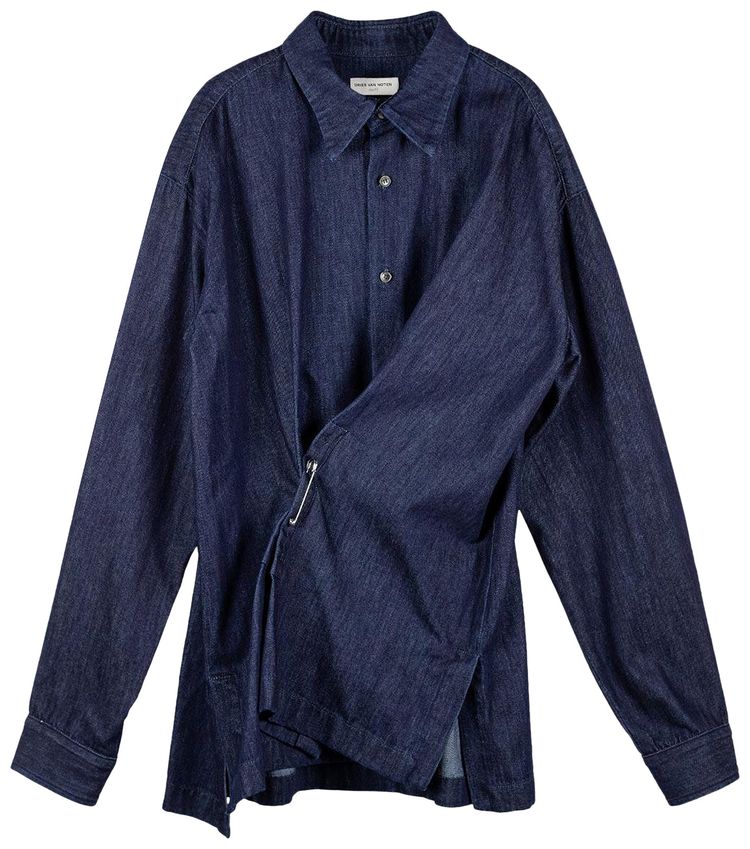 Dries Van Noten Safety Pin Closure Shirt Indigo