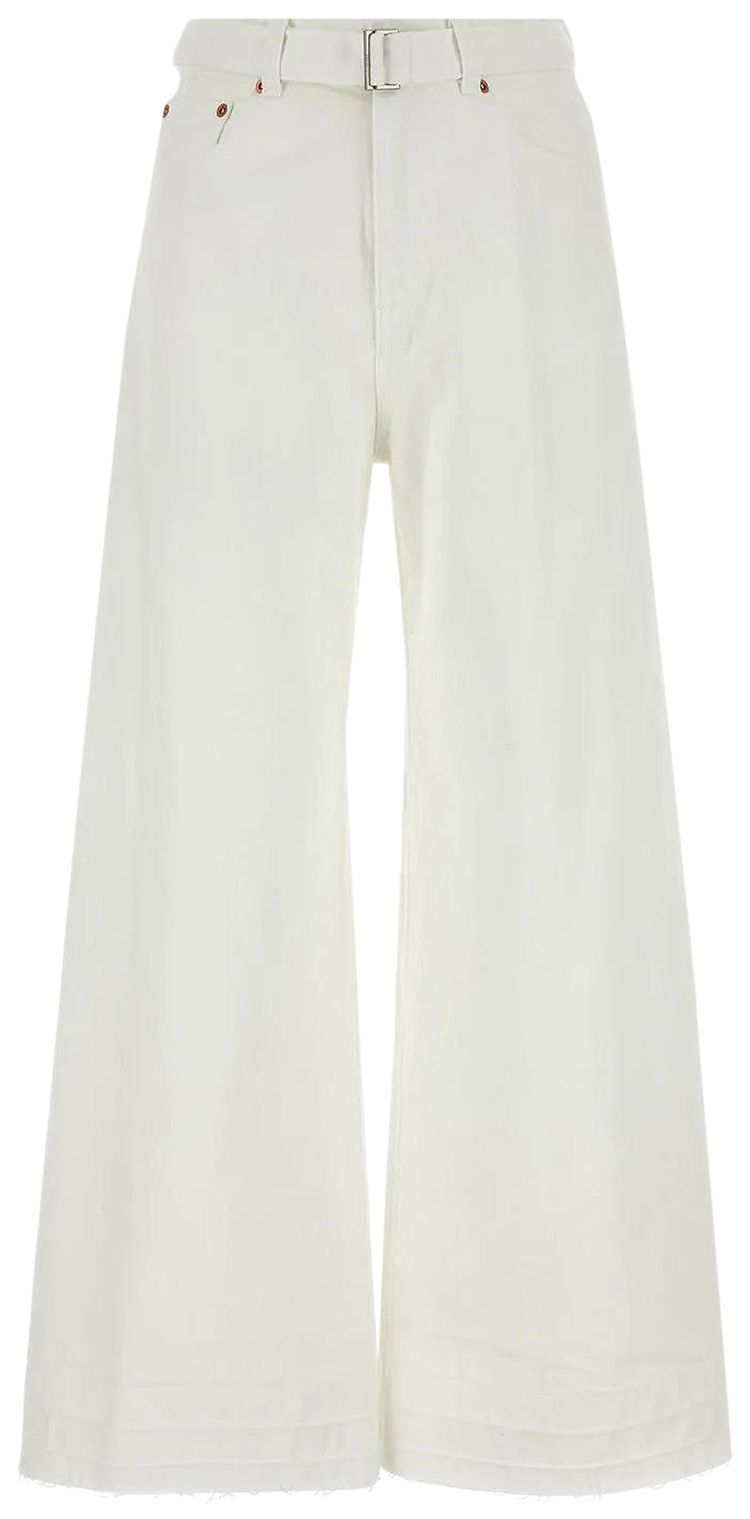 Sacai Denim Pants Off White