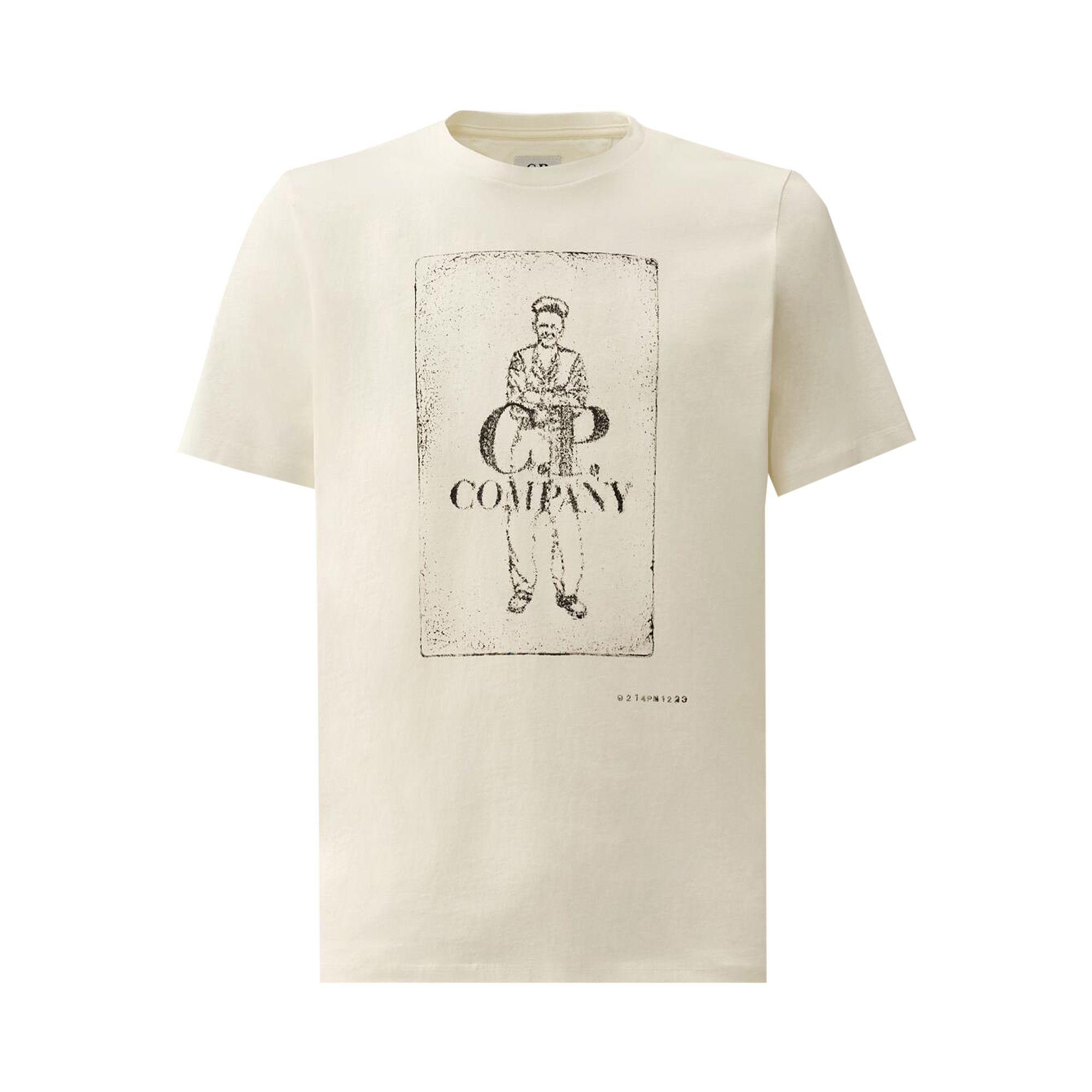 Buy C.P. Company 24 1 Jersey Artisanal Card T Shirt Gauze White 16CMTS287A 005431G 103 GOAT