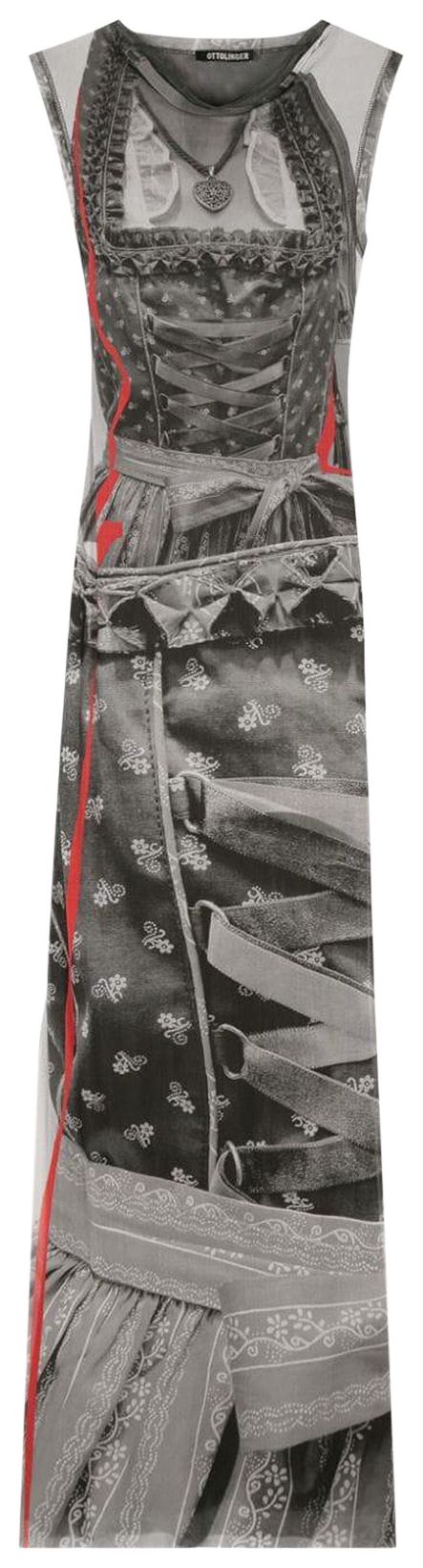 Ottolinger Mesh Maxi Dress Dirndl Print
