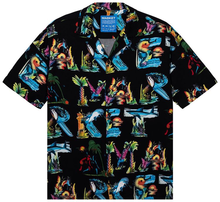 Market Island Life Camp Shirt Black