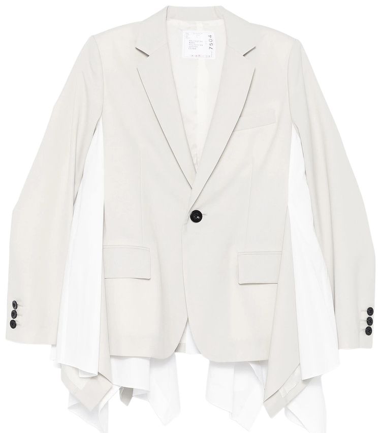 Sacai Suiting Poplin Jacket Ecru