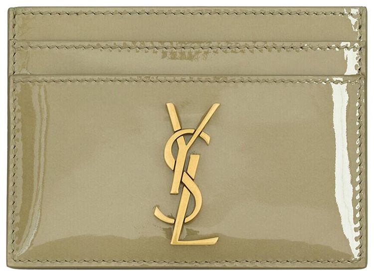 Saint Laurent Cassandre Card Case Soft Sage