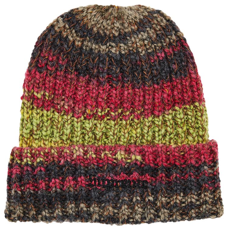 Supreme Space Dye Stripe Beanie Yellow