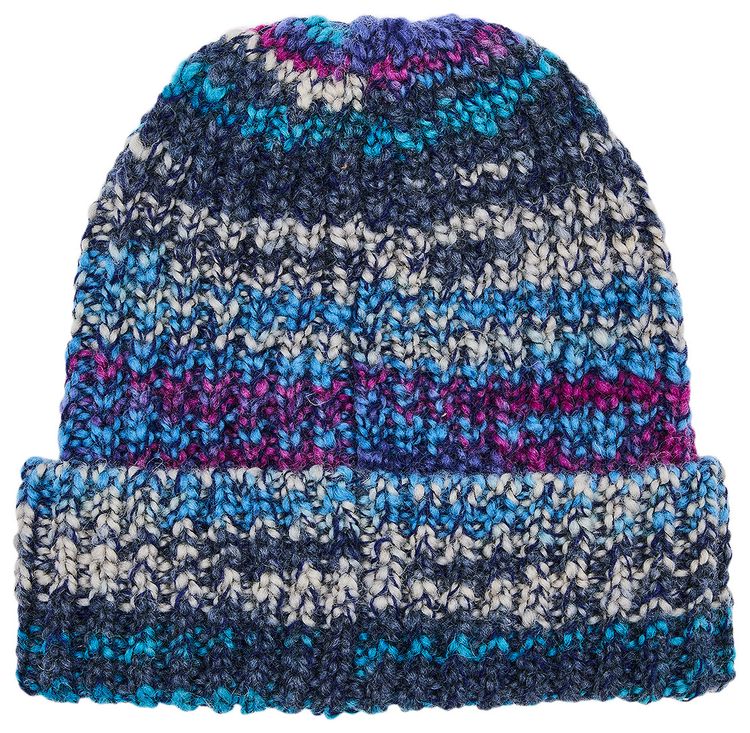 Supreme Space Dye Stripe Beanie Blue