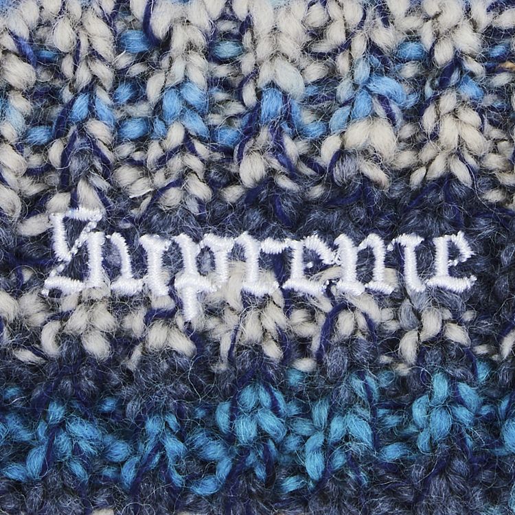 Supreme Space Dye Stripe Beanie Blue