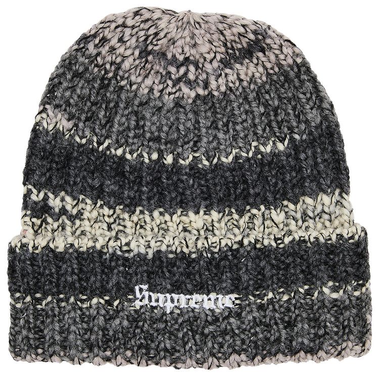 Supreme Space Dye Stripe Beanie Black