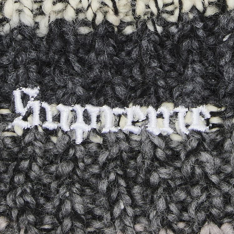 Supreme Space Dye Stripe Beanie Black