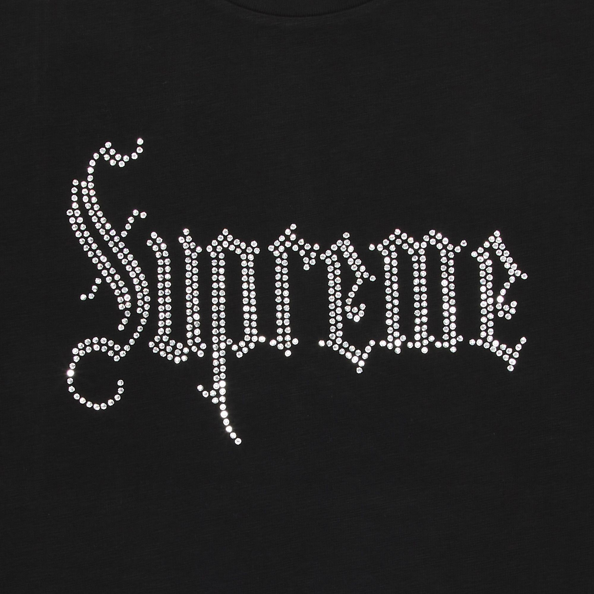Buy Supreme Rhinestone Short-Sleeve Top 'Black' - FW24KN95 Buy Supreme Rhinestone Short-Sleeve Top 'Black' - FW24KN95