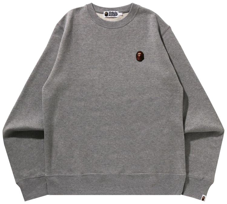 BAPE One Point Crewneck Sweatshirt Grey