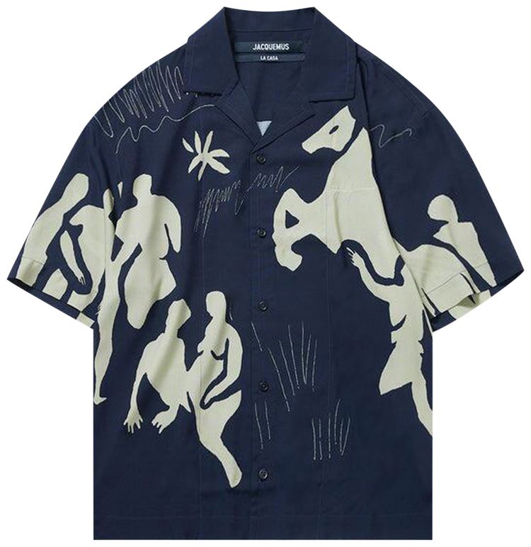 Jacquemus La Chemise Jean Print Horse SceneNavy