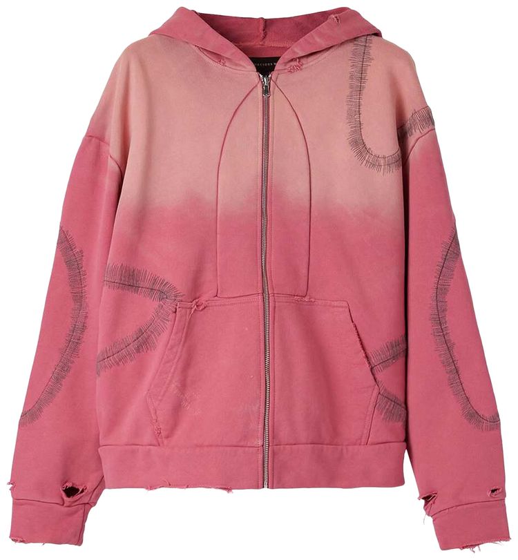 Who Decides War Windowed Zip Up Hoodie Rose