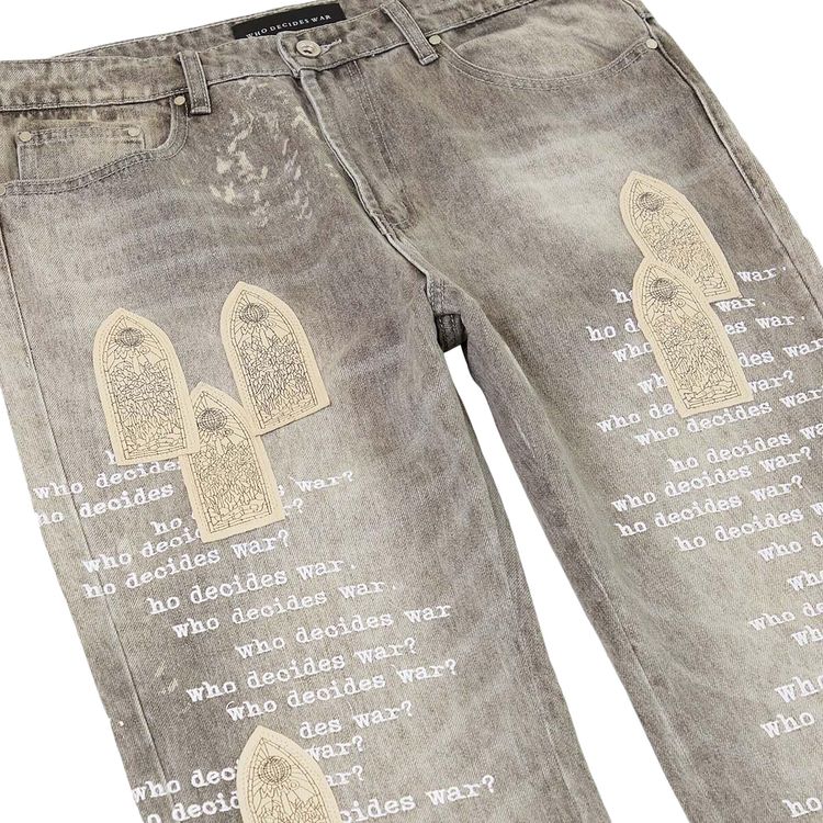 Who Decides War Scripture Denim Vintage Grey