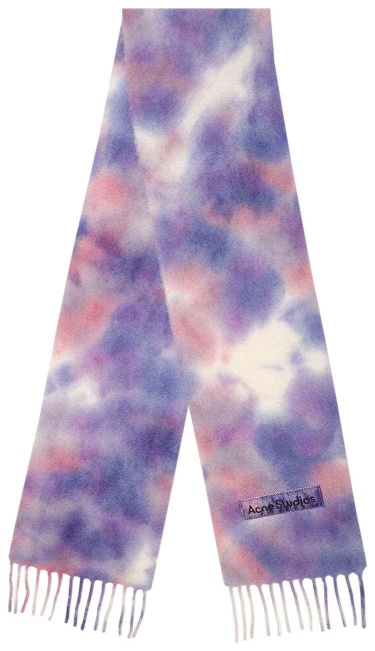 Acne Studios Tie Dye Alpaca Wool Scarf Lilac