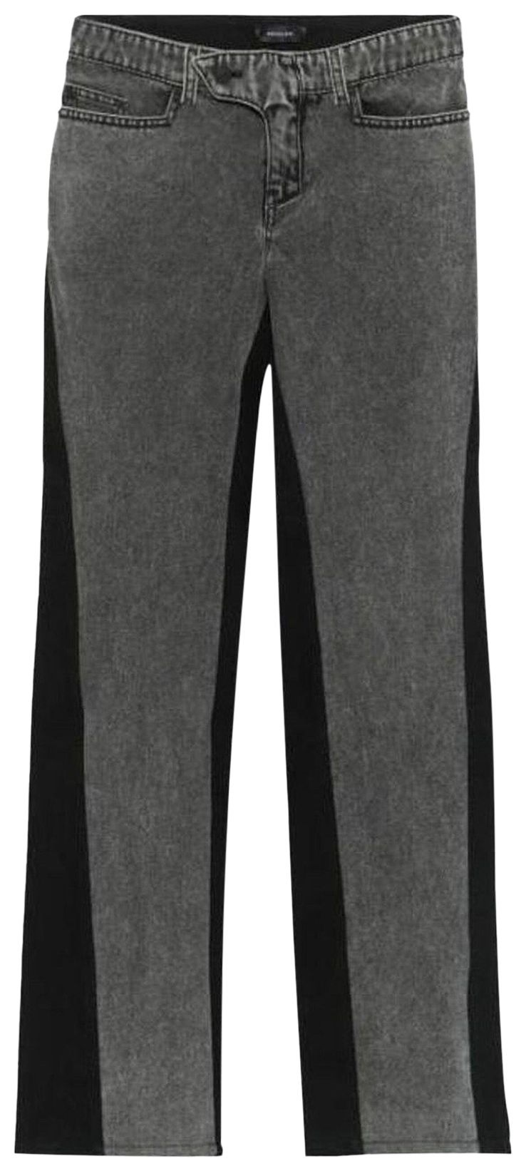 Mugler Bi Tone Straight Leg Jeans Washed BlackBlack
