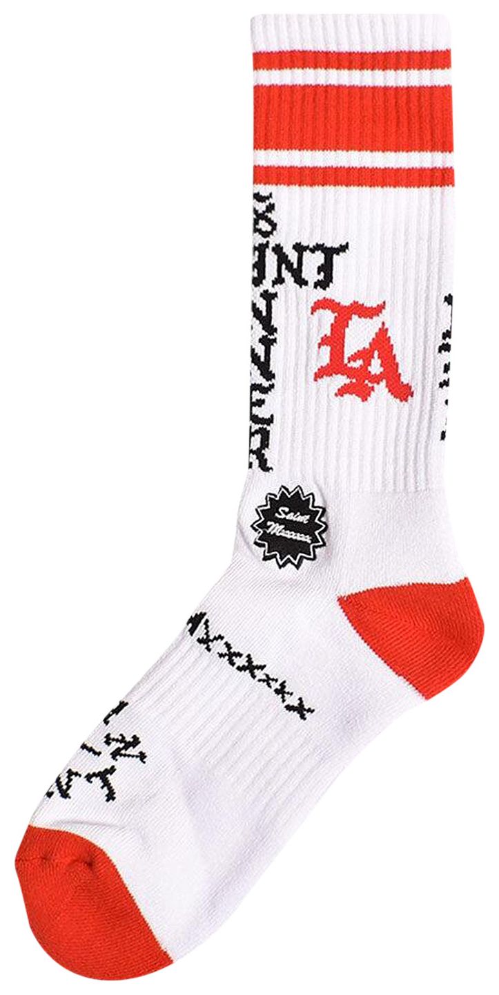 SAINT Mxxxxxx Saint Sinner Socks WhiteRed